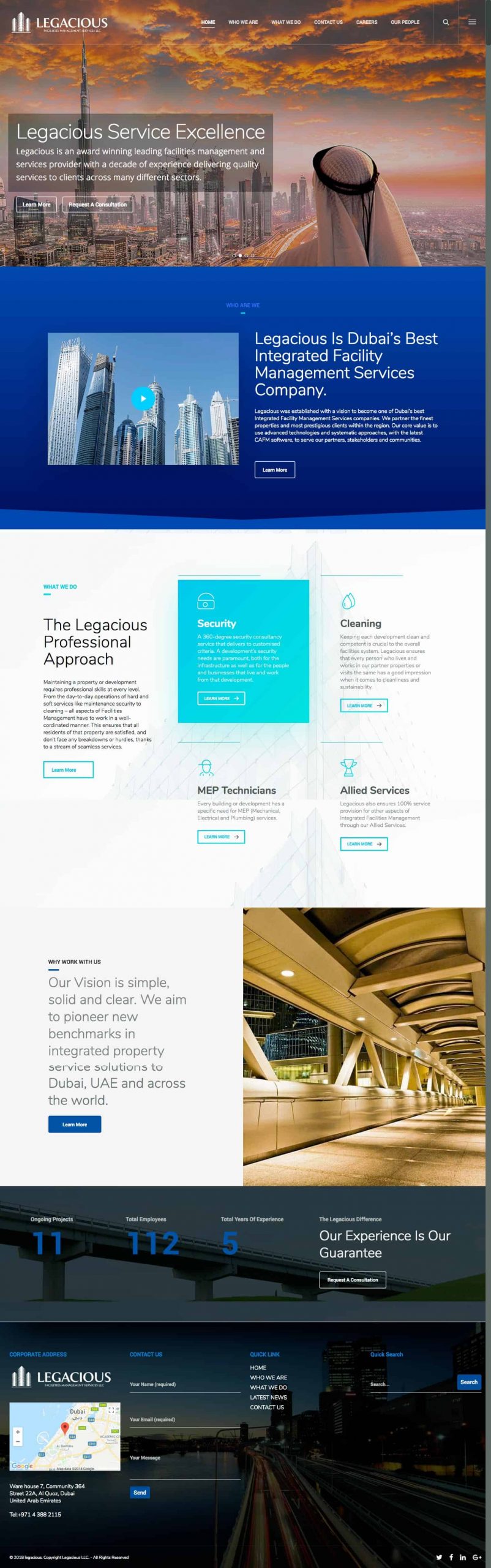 legacious website design