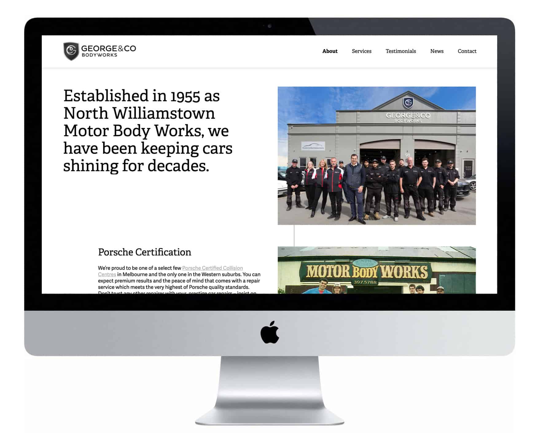 George&co Bodyworks website design